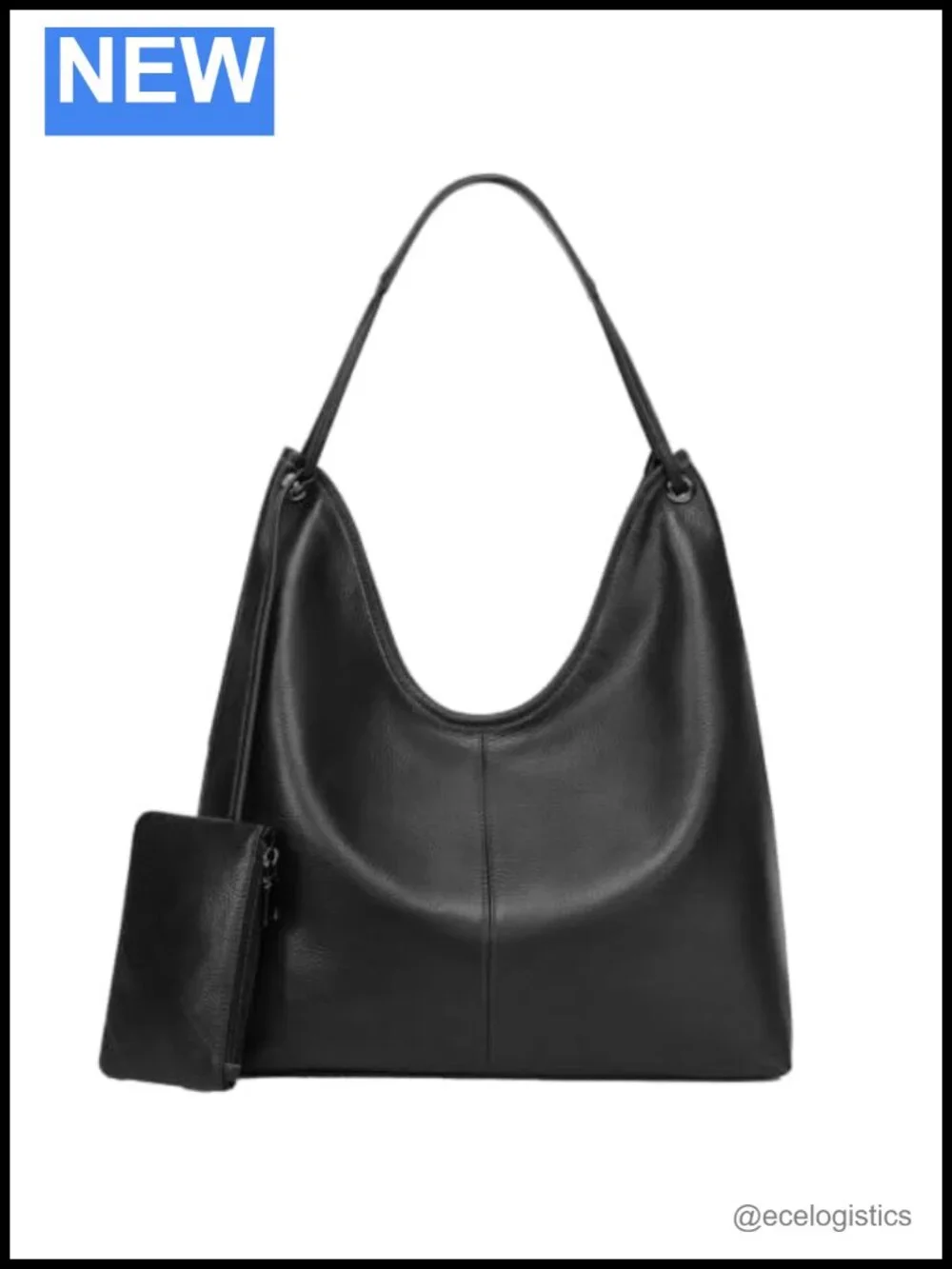 Genuine Leather Hobo Shoulder Bag Large Slouchy Handbag Work Shopping